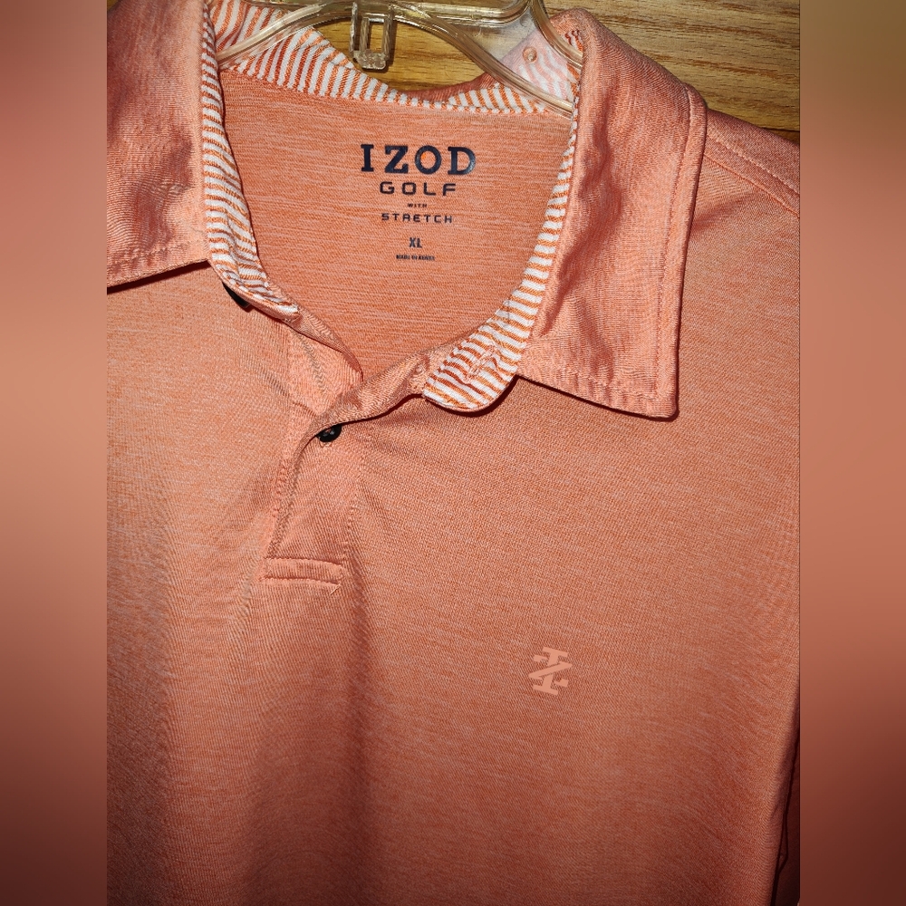 IZOD Golf Stretch Polo Shirt, Salmon/Coral